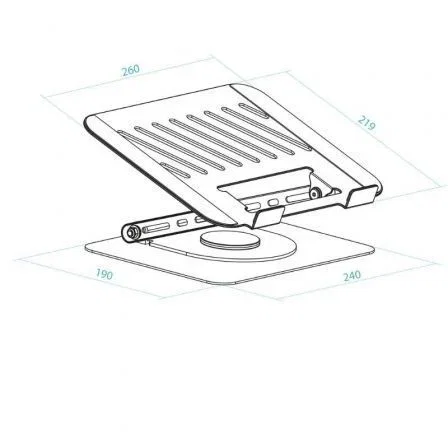 Tooq Soporte Plegable con Rotación 360° para Dispositivos de 11''-17'', Gris Oscuro